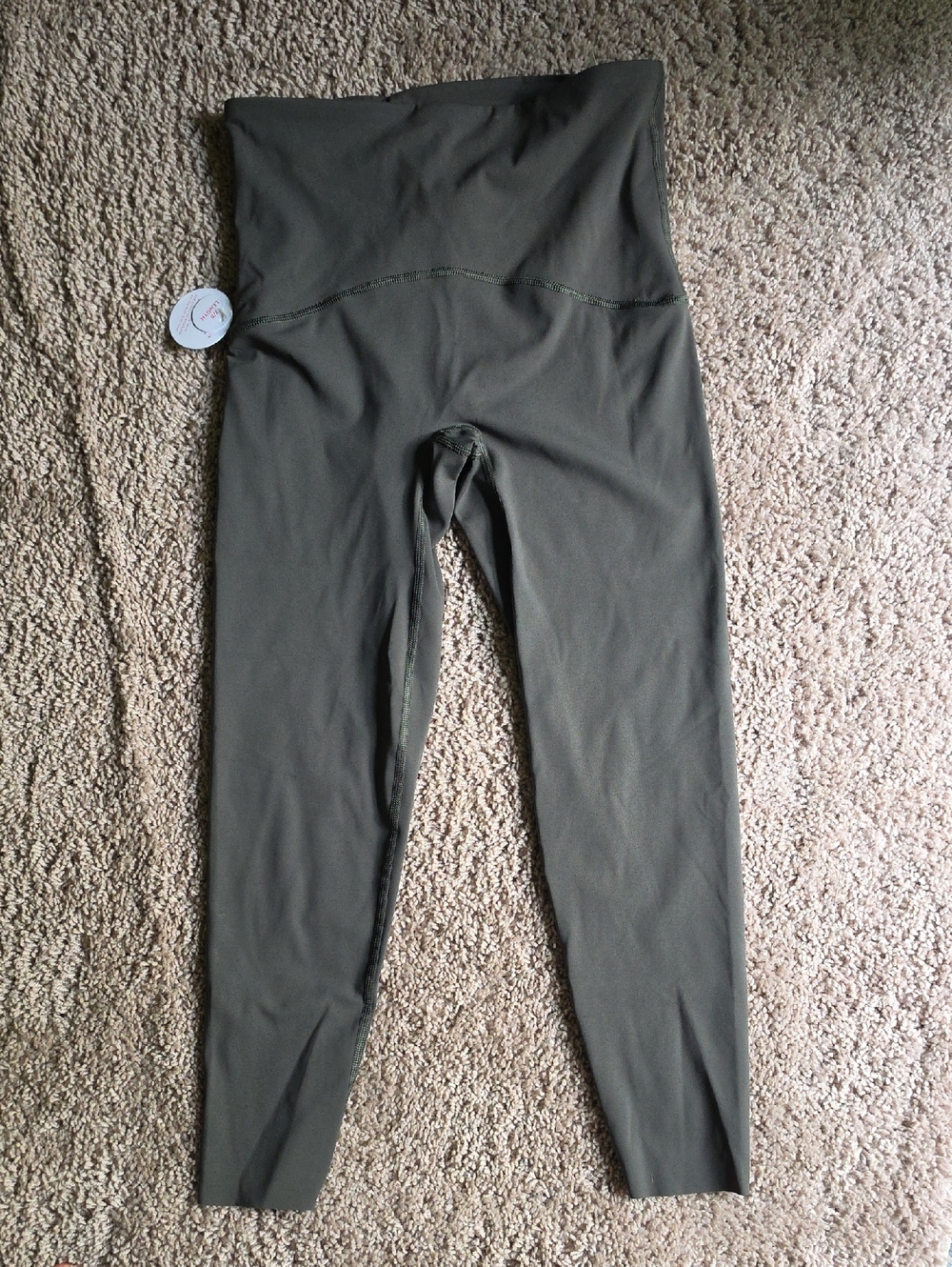 Spanx Booty Boost 7/8 Length High-Waist Dark Olive Green Leggings NWT